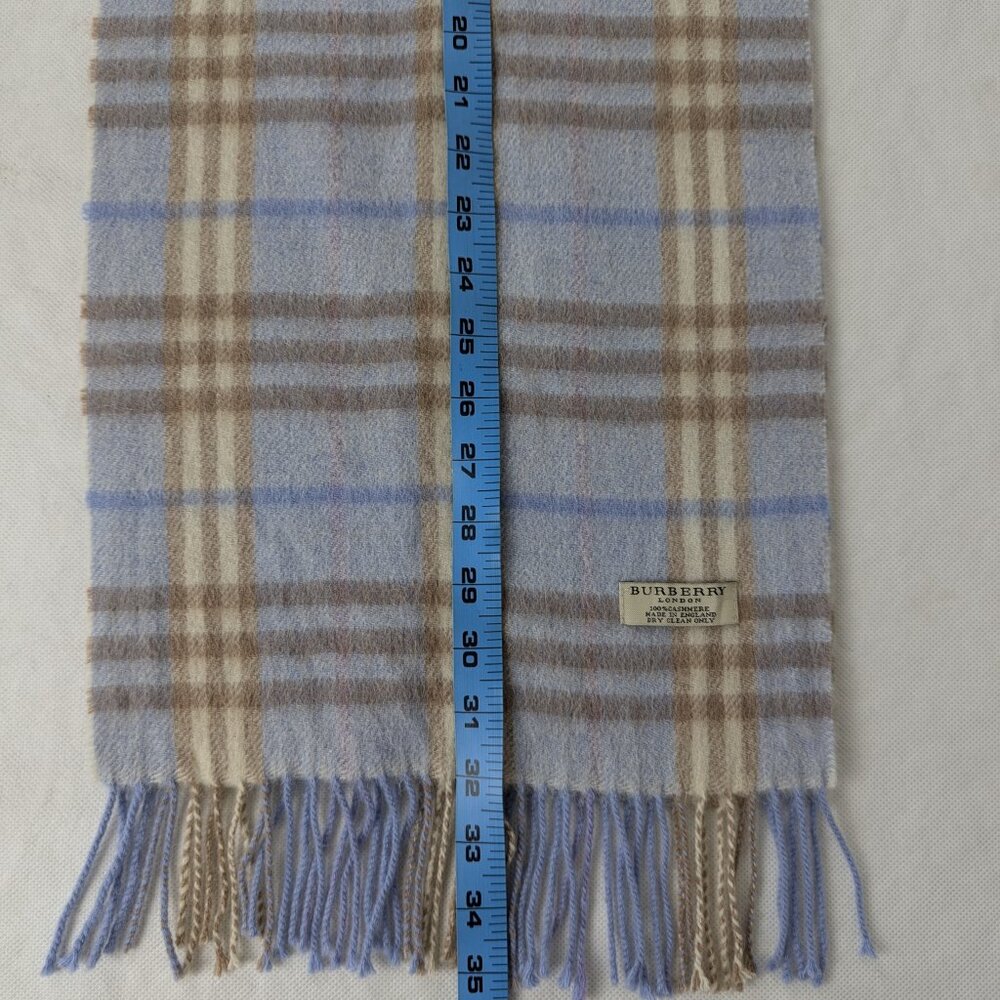 Burberry Cashmere Scarf Blue | Unisex | Iconic Check Pattern | Fast Shipping - Picture 5 of 6